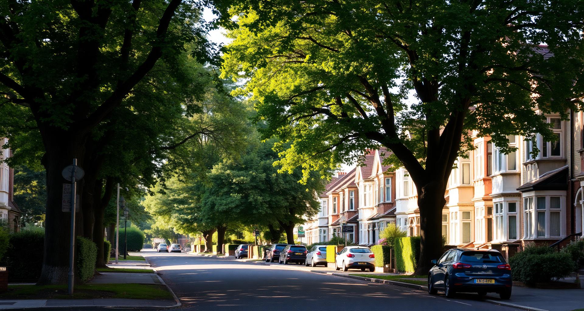 Leafy residential street in Ilford with Edwardian semi-detached houses